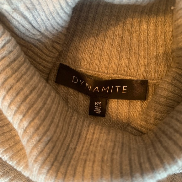 Dynamite Grey Ribbed Turtleneck Dress - Picture 7 of 9